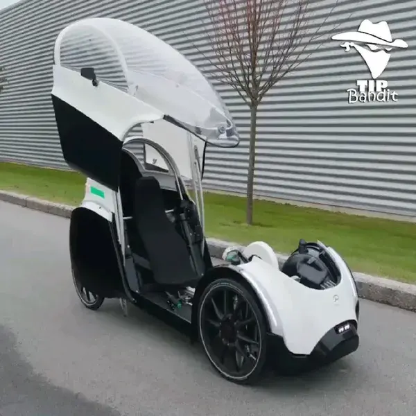 Covered Four-Wheeled E-Bike   Podbike   #technews24h #podbike #ebike #transportation #bikelife #bike