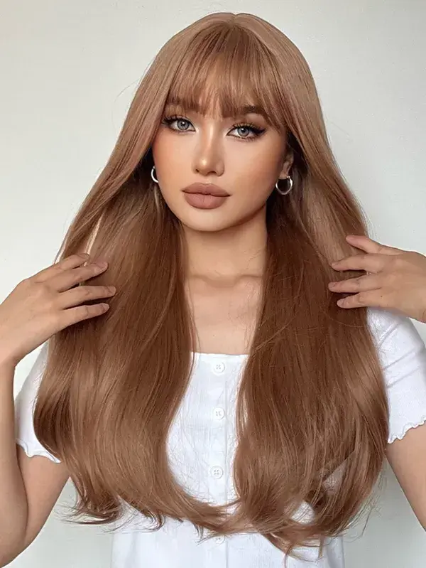 Long Curly Synthetic Wig With Bangs