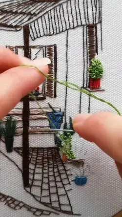 Embroidery Video plant with French Knot