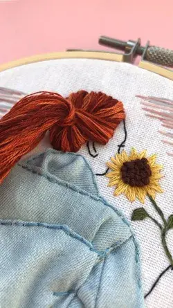 Girl art embroidery hoop