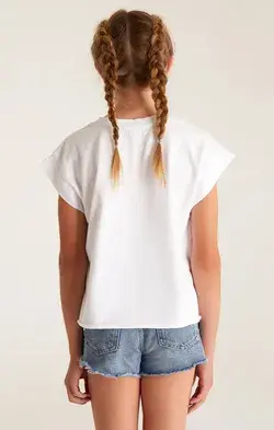 Z Supply Girls Cyler Jersey Tee in White - sm (6/7)