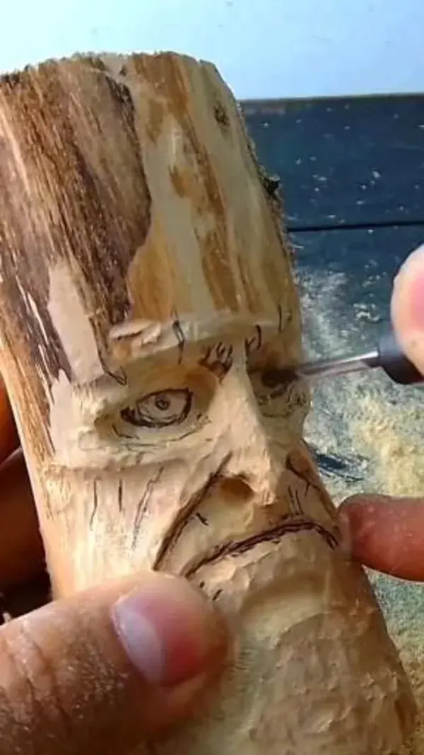 Dremel Wood Carving in Cypress.