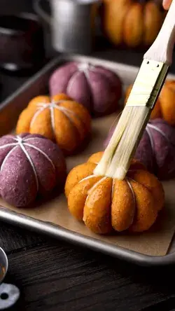 Halloween treats. Pumpkin shaped buns