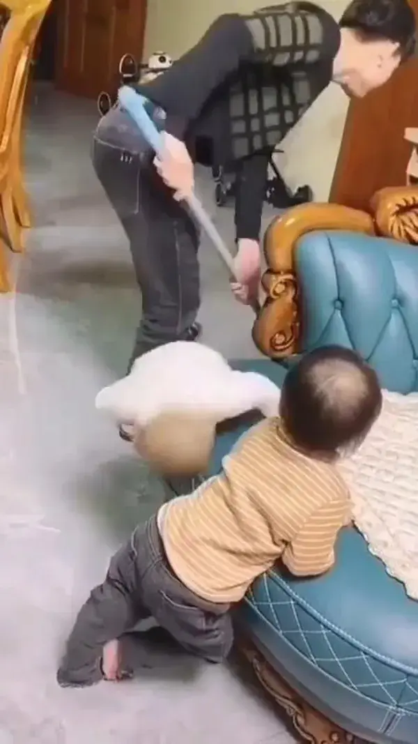 Baby Try To Care Their Toy Baby