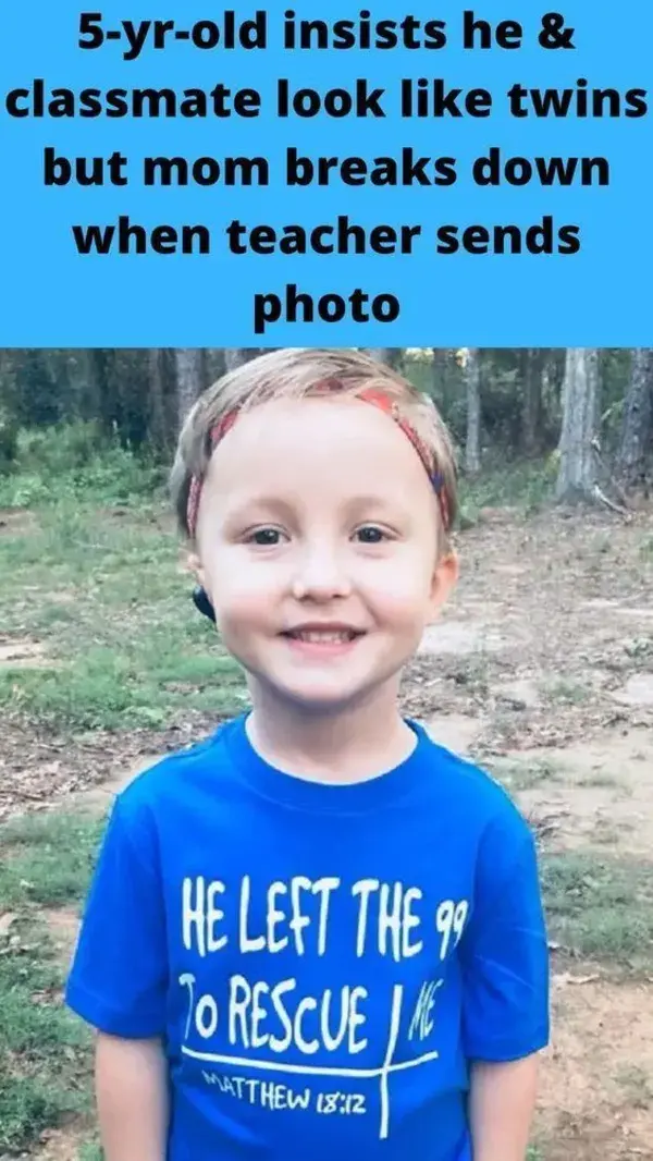 5-yr-old insists he & classmate look like twins but mom breaks down when teacher sends photo