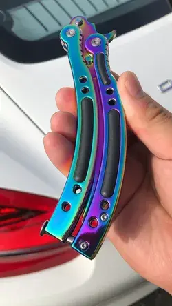 Spectrum Rainbow CSGO Butterfly Knife Balisong