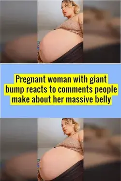 Pregnant woman with giant bump reacts to comments people make about her massive belly