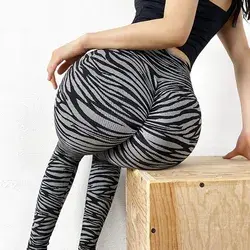 Leopard Zebra Pattern Women Leggings Fitness Yoga Pants Sport Tights High Waist Leggings Workout Gym Runnin Pants 1-L