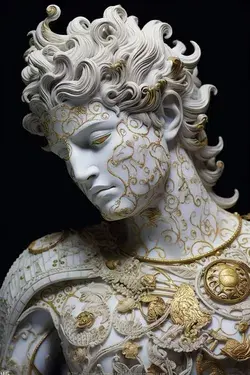 Apollo, Marble Sculpture, midjourney