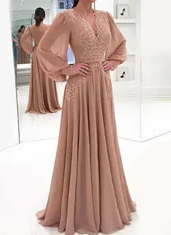 Dreamy Long Sleeve Gowns for Women's Evening Events"