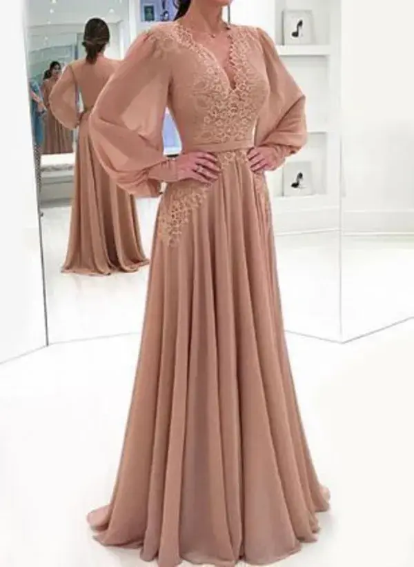 Dreamy Long Sleeve Gowns for Women's Evening Events"