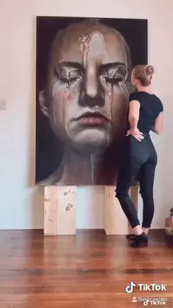 When your giant portrait painting looks like you! 