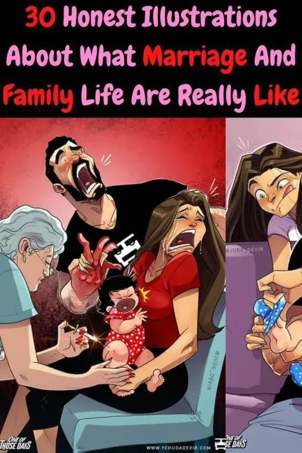 30 Honest Illustrations About What Marriage And Family Life Are Really Like