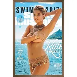 Trends International Sports Illustrated: Swimsuit Edition - Kate Upton Cover 2 17 Wall Poster 16.5 inch x 24.25 inch x .75 inch Bronze Framed Version Size: 14.725 inch x 22.375 inch, Multicolor
