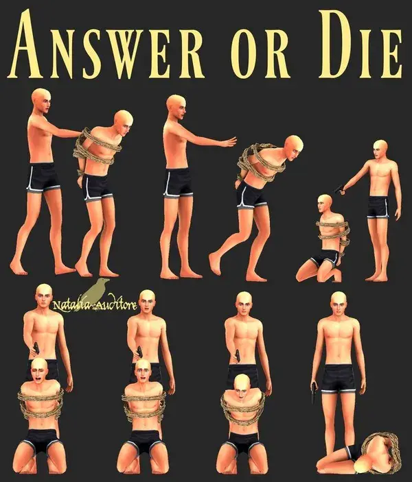 Answer or die posepack sims 4