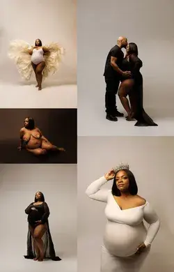 Glamorous plus size maternity portraits