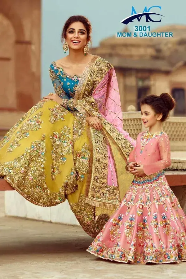 Order Mother Daughter Indian Outfit MC-3001 by Whatsapp on +919619659727 or ArtistryC.in