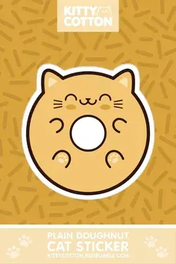 Plain Doughnut Cat Sticker by Kitty Cotton