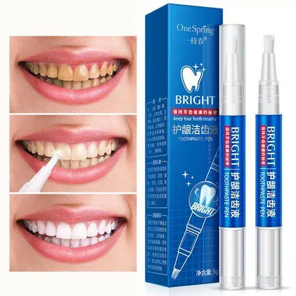 Teeth Brightening Pen Remove Tooth Stains Yellow Teeth Smoked Tartar Oral Care Soft Brush Teeth Care