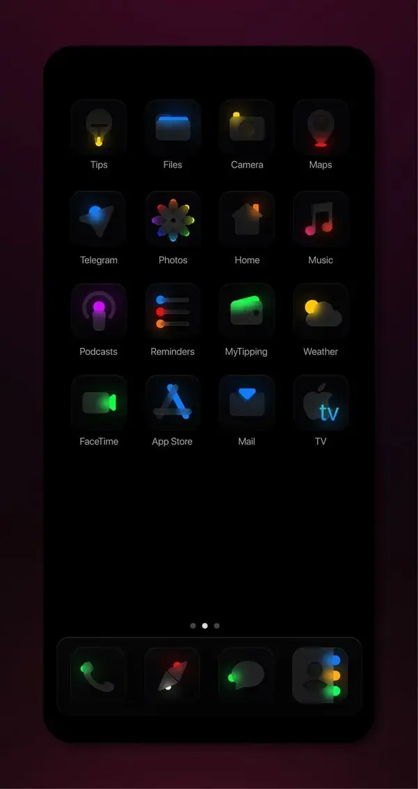 Dark matte icons