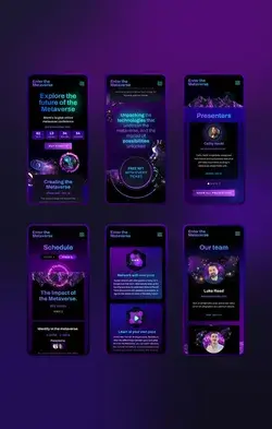 Enter The Metaverse - Event website - mobile UI by Ben Kokolas