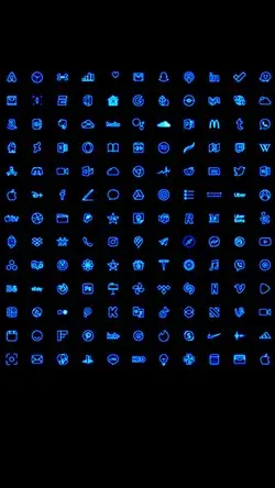 Neon blue icons for apps