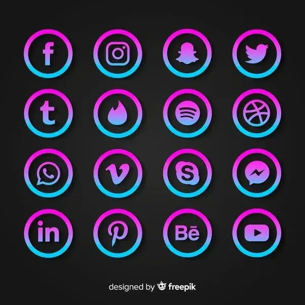 Neon purple Instagram icon