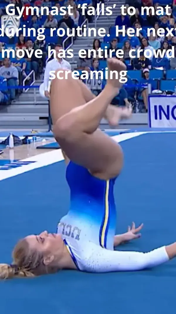 Gymnast ‘falls’ to mat during routine. Her next move has entire crowd screaming