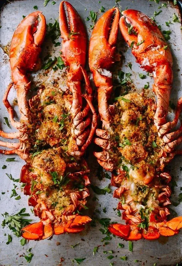 Baked Stuffed Lobster with Shrimp