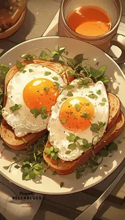 Morning Euphoria: Captivating Eggs and Toast Illustration to Awaken Your Senses