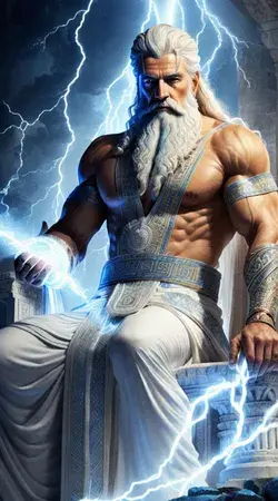 Zeus in ancient greek religion is the sky and thunder god who rules as king of the gods of Mount...