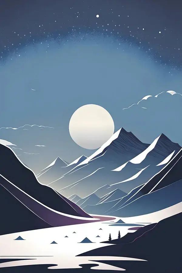 landscape night sky mountain moon