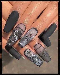 nail designs classy black white