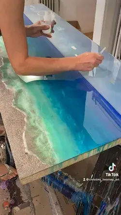 Making Ocean Resin Art with Clouds