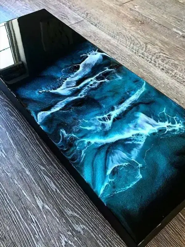 Blue Table With Epoxy