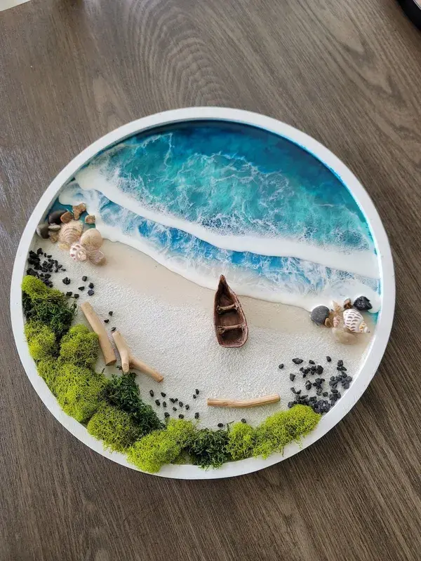 3D Wall Art/ Beach Resin Wall Art/ Resin Art/ Coastal Wall - Etsy