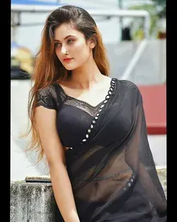 Beauty in Black Saree