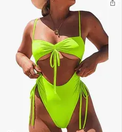 Neon lime green bathing suit one piece