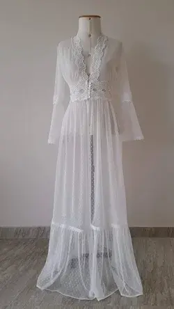 Ivory bridal robes