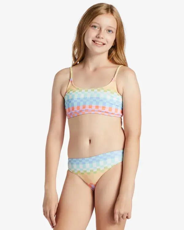 Billabong Girl's Paradise Check Two Piece Trilet Bikini Set 8