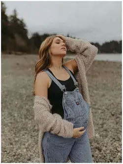 Denim Maternity Overalls - Perfect for Casual Country Photoshoots