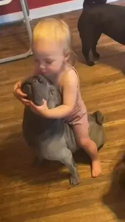 Baby and dog