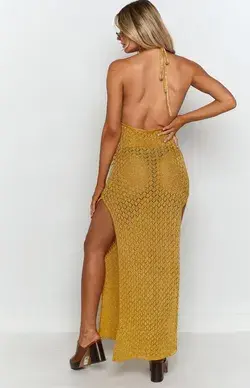 Lioness St Tropez Maxi Gold L | Shop Maxi Dresses by Beginning Boutique