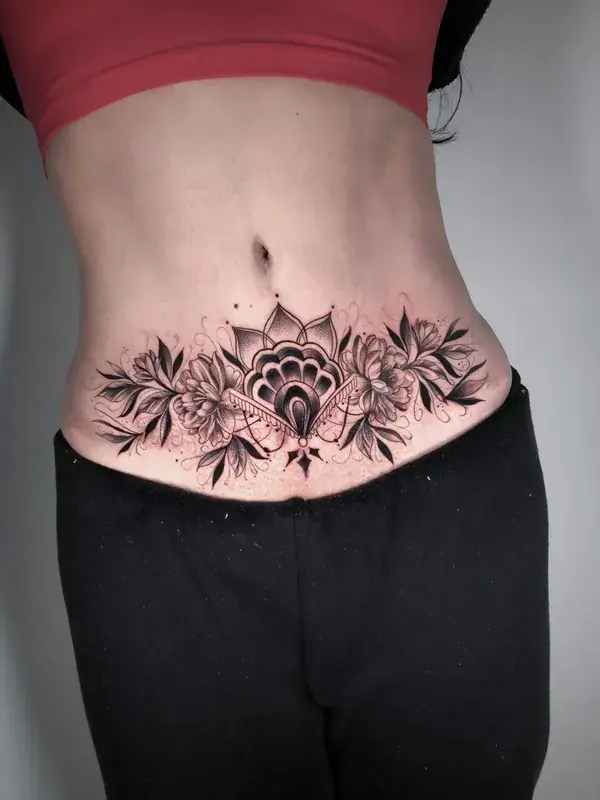 Black work tattoo