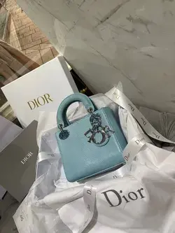 Dior lady bag 17cm lizard leather