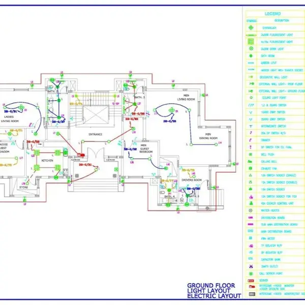 I will make electrical, fire alarm, telephone , data, cctv and public address drawings