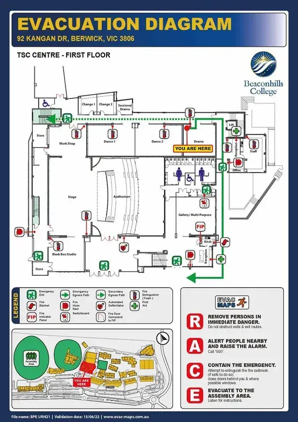 Sample of a school evacuation diagram