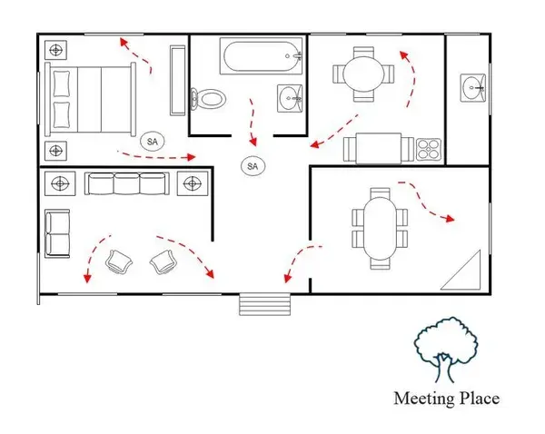 Safety Access Plan with Meeting Place | EdrawMax Free Editable Template