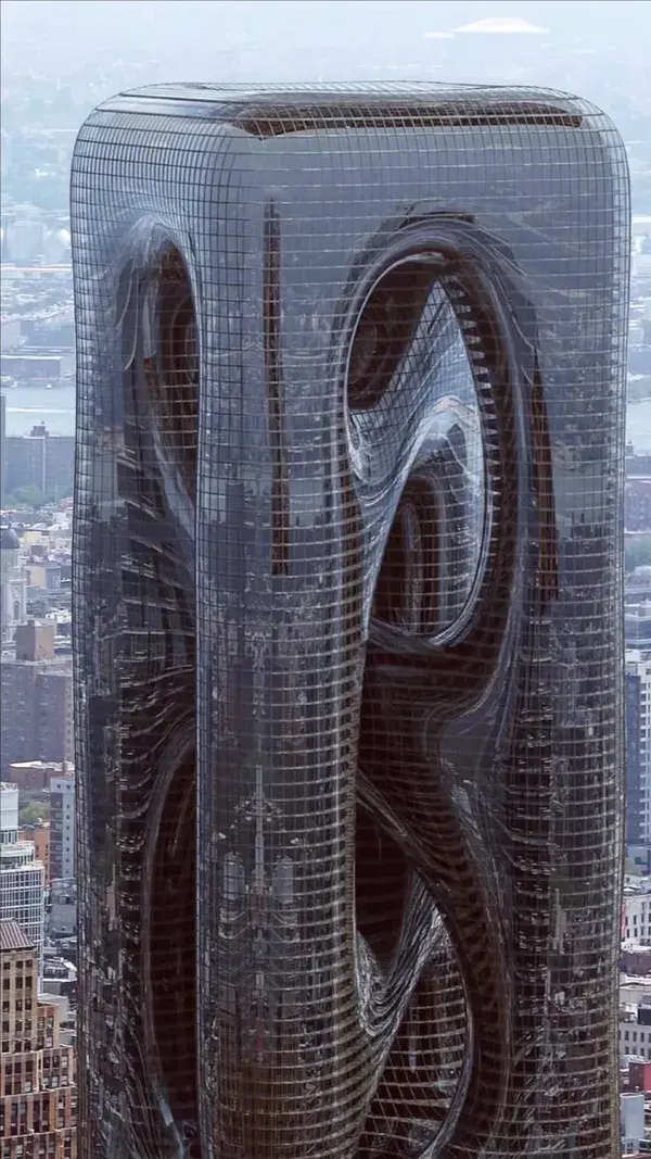 Conceptual skyscraper in Manhattan, New York