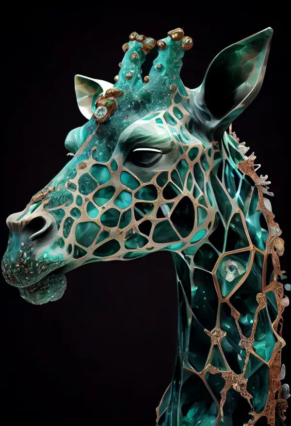 Giraffe malachite and Kintsugi style